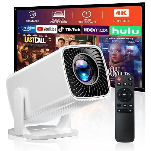 Mini Projector, Portable Projector 4K Support, Full HD 1080P Outdoor Projector, 270° Rotation Movie Projector, Compatible with Smartphone, TV Stick, Laptop, PS4, HDMI, USB (No WiFi or Bluetooth) thumbnail 2