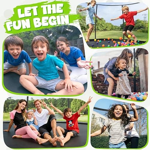 JELENS Trampoline 8FT 10FT 12FT 14FT 15FT 16FT, Recreational Trampolines with Enclosure Net and Ladder, Outdoor Anti-Rust Trampolines for Kids and Adults, ASTM Approved thumbnail 5