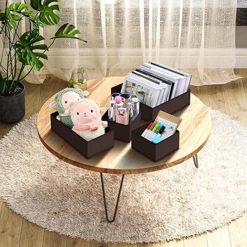 DIMJ Drawer Organizer 15 Pack - Foldable Baby Organizers and Storage & Dresser Organizer for Nursery, Bedroom, Closet - Nursery Organization Dresser Dividers for underwear, Sock, Bra, Belt, Tie, Brown thumbnail 2