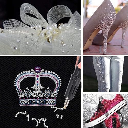 Epesl Bedazzler Kit with Rhinestones, Hot Fixed Gems Craft Applicator - Diamond Painting Pen, Wax Pencil, Tweezers, Tray, Cleaning Brush, Picker Rhinestones Crystals for DIY Clothes Shoes thumbnail 4