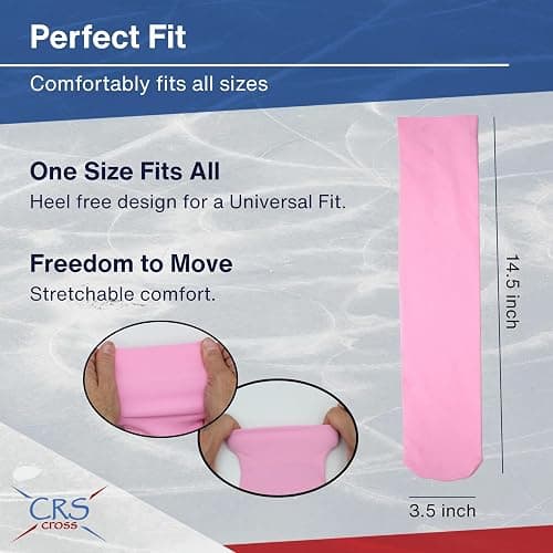 CRS Cross Figure Skating Socks. 2 Pair Knee High Tights. Premium Footed Ice Skate Dance Socks in a Variety of Colors. thumbnail 5