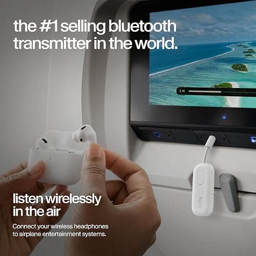Twelve South AirFly Pro | Bluetooth Wireless Transmitter/Receiver Adapter for 2 Headphones, Audio Sharing, Compatible with 3.5mm aux Jack for Airplanes, TV, Gym, Stereo, and Travel, 25+ Hr Battery thumbnail 3