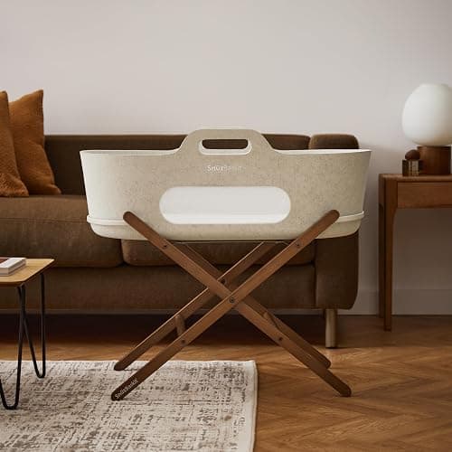 Snuz SnuzBaskit, Wood, Barley & Walnut, Moses Basket & Stand - Image 1