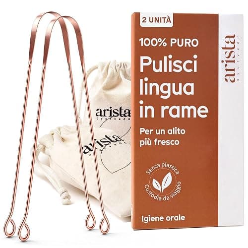 Arista Pulisci Lingua Rame, Pack 2 Raschietto Lingua, Nettalingua Rame per Pulizia Lingua, Ayurveda Prodotti per Lingua Pulizia, Alito Cattivo Rimedi, Pulitore Lingua - Image 1
