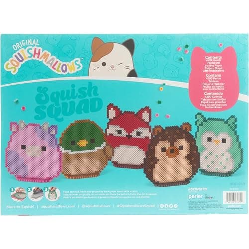 Perler Squishmallows Fused Bead Activity Kit with 5 Unique Patterns, Finished Project Sizes Vary, Multicolor 4393 Pieces - Squishmallows thumbnail 3