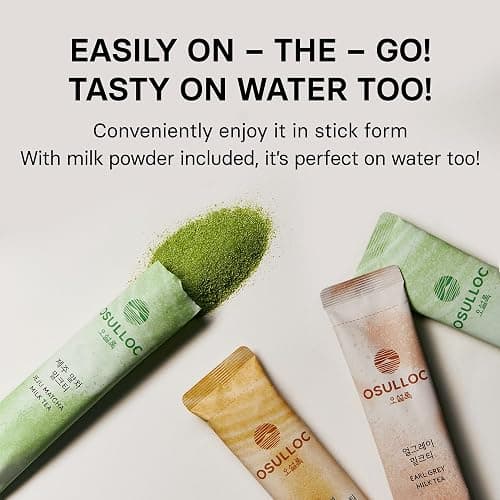 OSULLOC Jeju Matcha Milk Tea (7oz X 10 Packets), Easy on-the-go Stick type Powder Blended tea, Deep flavored matcha & creamy milk thumbnail 5
