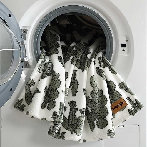 Wrangler - Blanket, Super Soft Plush Bedding, Yellowstone Inspired Throw Blanket for Couch or Bed (Cactus Garden Green, 50" x 70") thumbnail 6