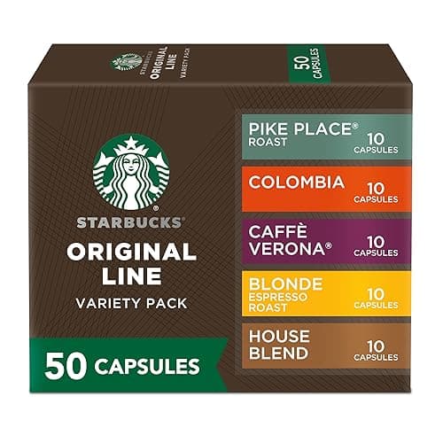 Starbucks by Nespresso Original Line Variety Pack Coffee, 50-count Espresso Pods - Image 1