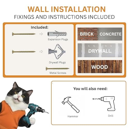 INICIO Cat Wall Shelves - Safe and Sturdy Cat Wall Furniture - Stylish Natural Wood Corner Shelf with 3 Steps for Cats up to 15lbs - Cushioned Perch and Stairs for Climbing and Playing thumbnail 9