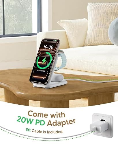 PaktVault 2025 Traveling Fast Wireless Charging Station for Apple Devices, Magnetic 3 in 1 MagSafe Charger Stand for iPhone 17 16 15 14 13 12 Pro Max Plus Air, Apple Watch&Air pods Pro thumbnail 7