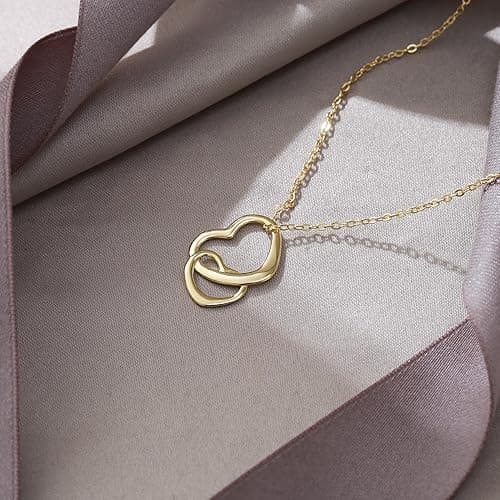 EVER FAITH Women's 925 Sterling Silver Simple Interlocking Open Heart Adjustable Pendant Necklace Birthday/Mothers Day/Valentines/Christmas Jewelry Gift for Friend Sister Mother thumbnail 6