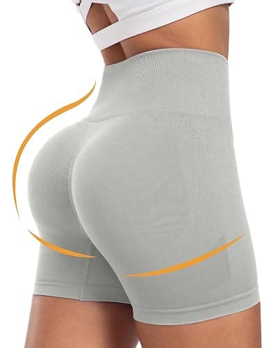 CHRLEISURE Women's 4 Packs Workout Gym Shorts, High Waisted Butt Lifting Scrunch Butt Seamless Booty Shorts thumbnail 3