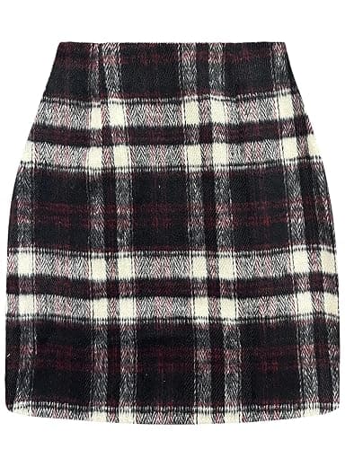 Plaid Skirts for Women, Pencil Mini Skirts for Women High Waist Bodycon Christmas Holiday Fall Winter Skirts 2025 Trendy - Image 1