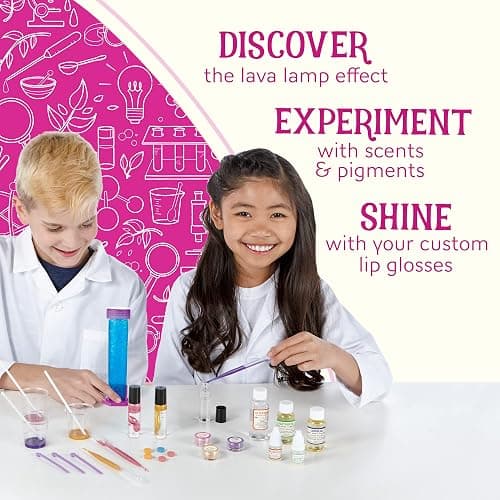 MindWare Science Academy Lava Lip Gloss Lab - 33 Piece Lip Gloss Making Kit - Make 3 DIY Lip Glosses thumbnail 5