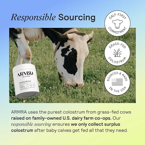 ARMRA Colostrum Powder | Vine Watermelon | Gut Health & Bloating | Skin & Hair | Immunity | Keto, Gluten & Fat-Free | 30 Servings thumbnail 6