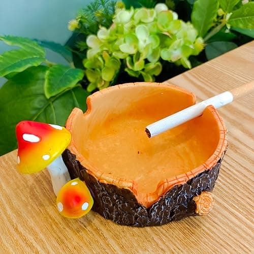 Ashtray Cigarette Snuffer for Smokers Cool Ashtrays,Mushroom Ashtray Outdoor Ashtray Decor, Mushroom Gifts for Home Office thumbnail 2