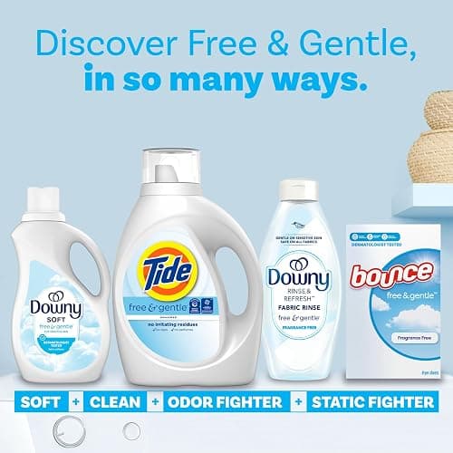 Tide Free & Gentle Liquid Laundry Detergent, 64 Loads, 84 fl oz, Tide Laundry Detergent, Clean Laundry Detergent thumbnail 9