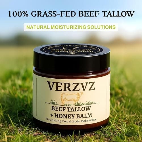 Beef Tallow for Skin and Face – Tallow and Honey Balm Moisturizer, 100% Grass-Fed Beef Tallow with Raw Organic Honey, Beeswax, Olive Oil & Vitamin E – Deep Hydration – Proudly Made in USA – 2oz thumbnail 2