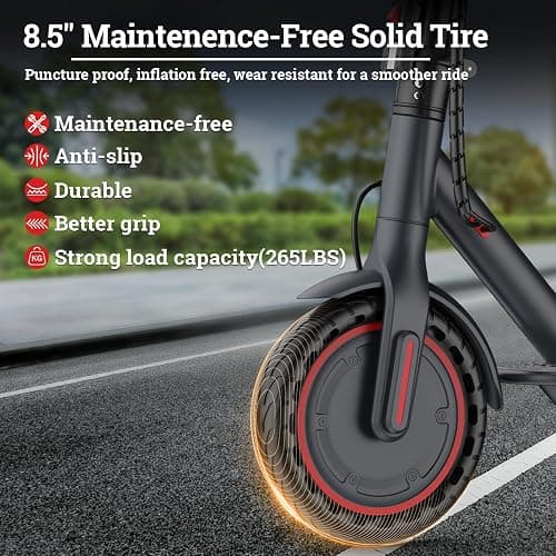 Qlaway Electric Scooter for Adults, 350W/500W Motor, 16-22 Miles Range, 8.5"/10" Solid Tires, Dual Braking & Suspension, Folding Portable Commuting E-Scooter with App thumbnail 4