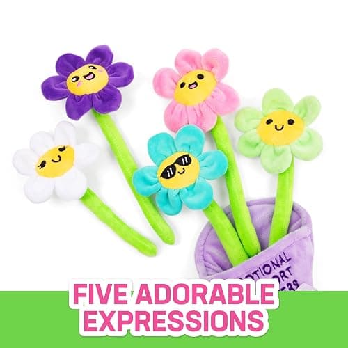 WHAT DO YOU MEME? Emotional Support Flowers by Relatable, Cuddly Stuffed Animals and Plushies Set, Small Gifts for Mom, Includes 5 Flowers Plush Toys with Carrying Basket, for Mom thumbnail 4