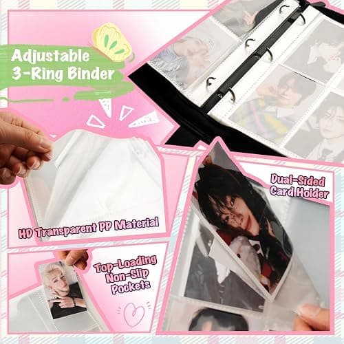 Stray Kids Kpop Photocard Binder-Skzoo Trading Card A5 Binder,Cartoon Photocard Holder With 400 Cards Sleeves, Photo Album for Skz Merch And Lomo Cards thumbnail 4