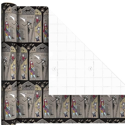 Hallmark Nightmare Before Christmas Wrapping Paper Mini Rolls, 3-Pack (Jack Skellington, Sally, Zero on Pink, Purple, Black) for Birthdays, Valentine's Day, Halloween, Any Occasion - 45 Sq. Ft. Total thumbnail 7