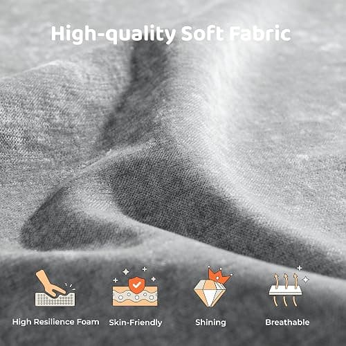 RECCI AirFrame Queen Bed Frame with Ergonomic Angled Headboard, 360° Cushioned Platform Bed Frame, Low Profile Minimalist Soft-Frame Bed, No Box Spring Needed, Easy Assembly, Moon Grey thumbnail 9