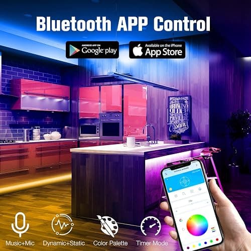 DAYBETTER LED Strip Lights 200 ft (2 Rolls of 100 ft), Smart App Control Lighting Bedroom Rome Decor with Remote, RGB Music Sync Color Changing LED Lights for Party thumbnail 2