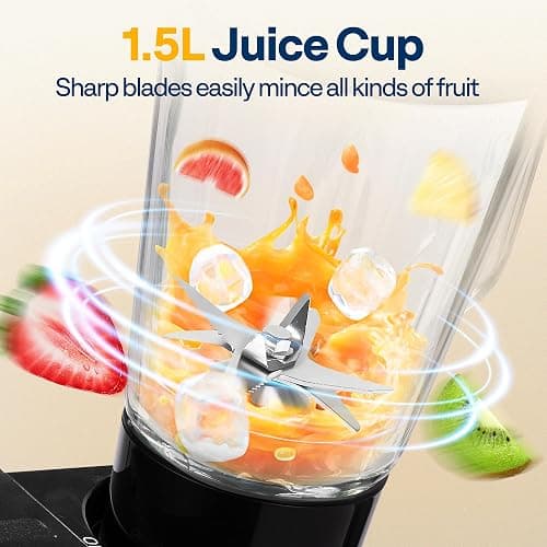 VIVOHOME 9 in 1 Multifunctional Stand Mixer with Fermentation, 6 Speed 7.5 Quart Kitchen Electric Food Mixer with Timer, Meat Grinder, Juice Blender, Vegetable Slicer, Pasta and Cookie Maker, Black thumbnail 5