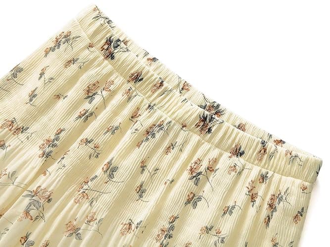 NASHALYLY Women's Chiffon Elastic High Waist Pleated A-Line Flared Maxi Skirts thumbnail 3