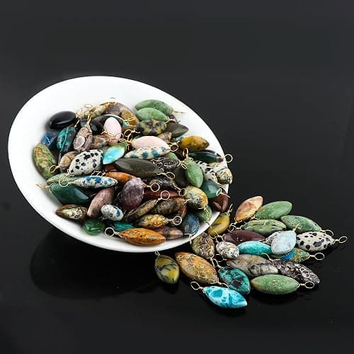 Jewel of Rocks (Pack of 5) Wholesale Bulk Mix Gemstone Crystals Pendant Necklace, Jewelry for Women, Natural Cabochons, Gift Jewelry, Dainty Necklaces, Gold Chain 18 inch (Mystery Pack) thumbnail 4