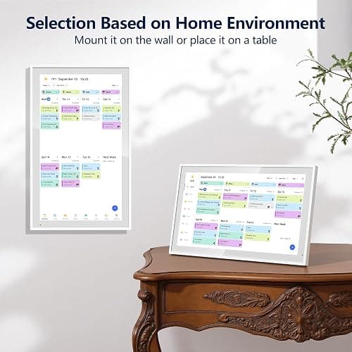 Digital Calendar, 15.6 Inch Wall Planner Electronic Calendar & Chore Chart, Smart Touchscreen Interactive Display for Family Schedules, Great for Organizing Your Routines, Wall & Desk Mountable thumbnail 8