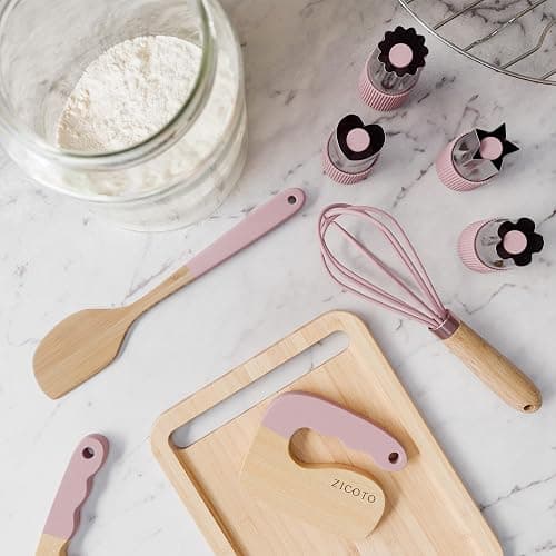 Wooden Cooking & Baking Set for Kids - Safe & Real Kitchen Tools Give Toddlers a Fun Cooking Experience - Durable Utensils are Perfect for Gifting to Create Lasting Family Memories thumbnail 4