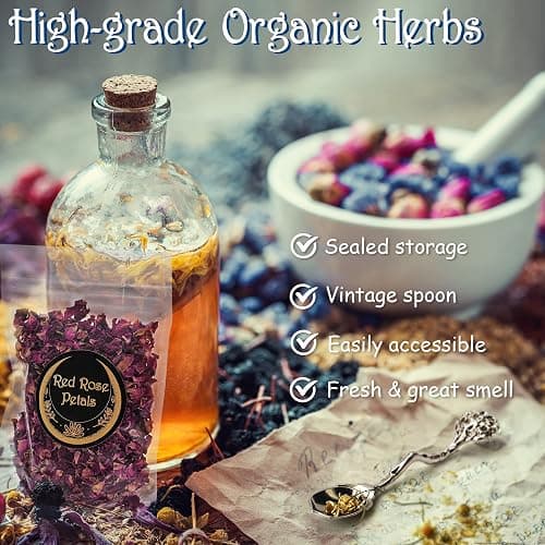 TigeJoy All in One Witchcraft Supplies Witch Stuff Spell Kit 88 PCS, Wiccan Supplies and Tools, Include Herb Crystal Candle Amethyst Pendulum, Witch Gift Wiccan Starter Kit Altar Supplies Pagan Decor thumbnail 5