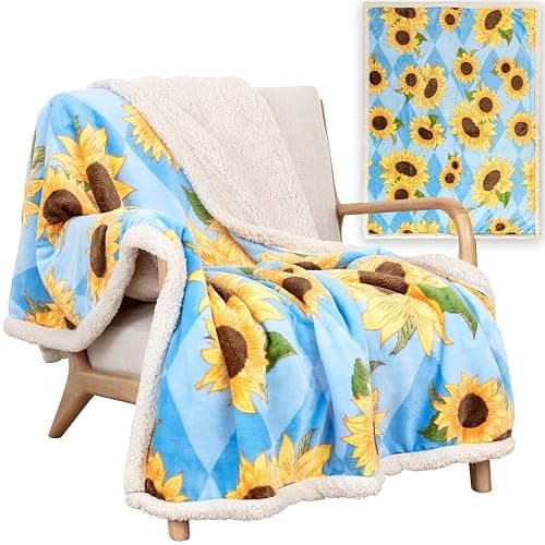 Sunflower Throw Blanket - 50x60 Inch Lightweight, Ultra Soft, and Cheerful - Beautiful Sunflower Gifts for Women - Decor for Bedroom or Living Room - Image 1