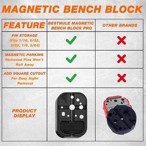 BESTNULE 25pc Punch Set and Hammer, Roll Pin Punch Set with Bench Block | Complete Punch Set, Enhanced Magnetic Bench Block, 4 Replaceable Hammer Faces, Heat-Treated 40#Cr Steel, Compact Case thumbnail 6