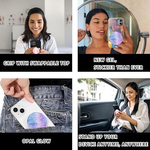 2PCS Phone Ring Holder Grips, Phone Grip with Expanding Kickstand, Phone Grips and Ring Phones Holder, Foldable Stand and Finger Holder, Compatible with Smartphones and Tablets, Ins Style thumbnail 6