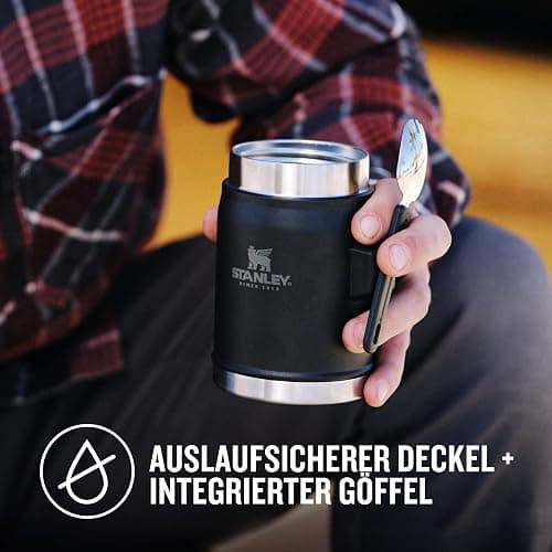 Stanley Classic Legendary Thermobehälter Für Essen Mit Göffel 400 ml - Hält 7 Stunden Heiß Oder Kalt - Edelstahl Warmhaltebehälter - BPA-Frei - Spülmaschinenfest - Matte Black thumbnail 5