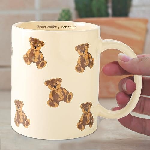 Cute Teddy Bear Coffee Mug- Cartoon Bear Cups-Adorable Gifts for Kids and Women-Ceramic Mug for Home, Office-Perfect for Animal Lovers, Teachers, Parents-11OZ thumbnail 6
