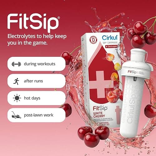 Cirkul 22oz. BPA-Free Plastic Water Bottle Starter Kit with Blue Lid, 2 Flavor Cartridges (1 LifeSip Fruit Punch, 1 FitSip Mixed Berry) No Sugar, Zero Calorie Drink Mix thumbnail 7