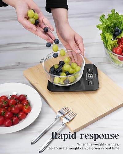 Tcsxady Food Scale, Digital Kitchen Scale with Grams & Ounces Units, 11lb | Digital Scale with 6 Units, LCD Display and Tare Function, Compact Design for Baking, Cooking, Meal Prep, 304 Stainless Steel thumbnail 2