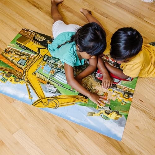 Melissa & Doug Building Site Floor Puzzle, 48 pc Jumbo Jigsaw Puzzle, Educational Screen Free Activity for Toddler, Preschoolers and Kids Ages 3+ (2 x 3 Feet) - FSC Certified thumbnail 2