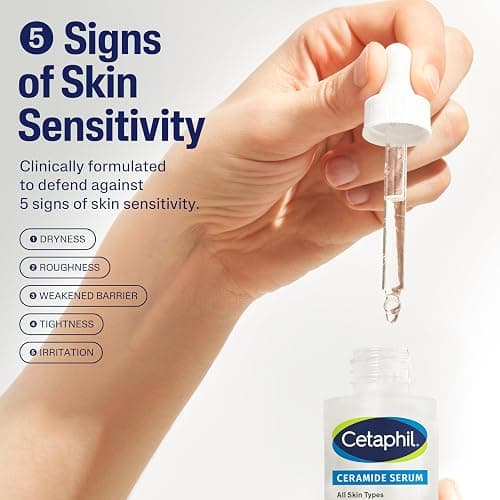 Cetaphil Ceramide Serum, Hydrates and Restores Skin Barrier, Formulated with Ceramides & Centella Asiatica, Designed for Sensitive Skin, Fragrance Free, Dermatologist Tested, 1oz thumbnail 2
