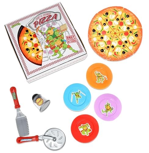 Pizza Party Play Food Toy Set for Kids Slice & Serve Plastic Pizza Pretend Box Pie Cutter Fake Condiments Play Foods & Bookmark for Children Toddlers thumbnail 7