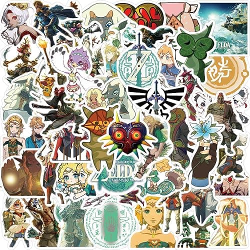 50pcs The Legend of Zelda: Tears of The Kingdom Stickers for Water Bottle, Waterproof Vinyl Decal for Adult Teen Kids Laptop Skateboard Phone Travel Case Bike Guitar - Image 1