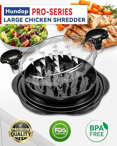 Chicken Shredder Tool Twist for Kitchen, Manual Chicken Breast Grinder Machine for Ground Food, Meat & Vegetables (Elegant Black) - Elegant Black thumbnail 3
