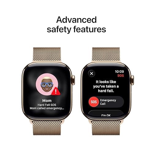 Apple Watch Series 11 [GPS + Cellular 42mm] Smartwatch with Gold Titanium Case with Gold Milanese Loop. Sleep Score, Fitness Tracker, Health Monitoring, Always-On Display, Water Resistant thumbnail 6