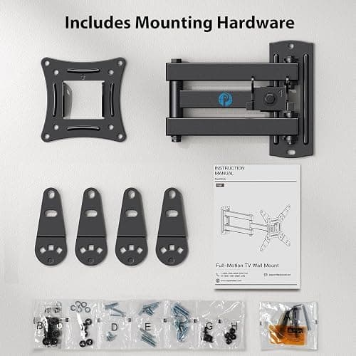 Pipishell Full Motion TV Wall Mount for Echo Show 21/15 and 13-42 Inch Flat Curved Screen TVs & Monitors, Max VESA 200x200mm up to 44lbs, TV Mount Wall Bracket with Rotation Swivel Tilt Extension thumbnail 7
