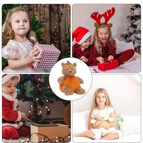 RDCIRP Pumpkin Bear Plush, Stuffed Animal Plushie Squishy Bear Toy Huggable Doll Costume Cute Toy for Boys Girls Halloween Party thumbnail 8