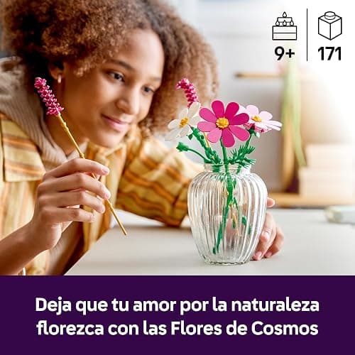 LEGO Botanicals Flores de Cosmos – Ramo de 3 Flores Artificiales de Colores y 2 Plantas Rabo de Gato – Decoración de la Habitación – Regalo de Cumpleaños para Niñas de 9+ Años – 11514 thumbnail 3
